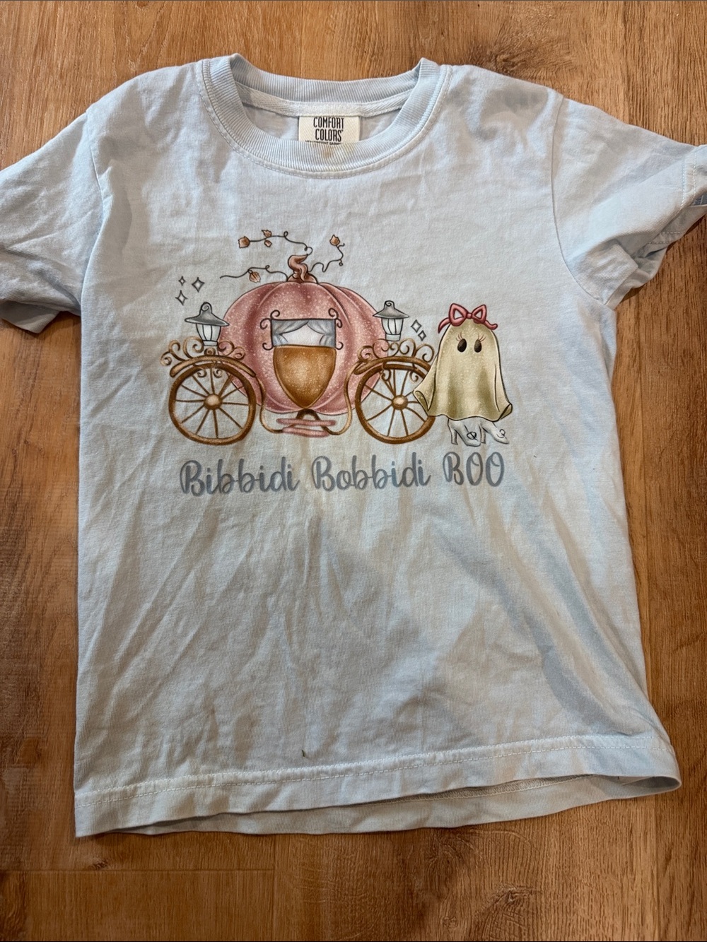 Comfort Colors Girls' Light Blue 'Bibbidi Bobbidi Boo' Carriage Graphic Tee